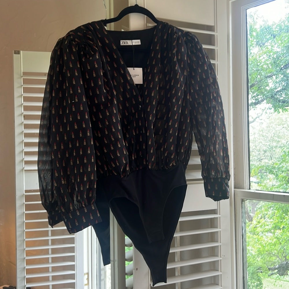 Lipstick print bodysuit
